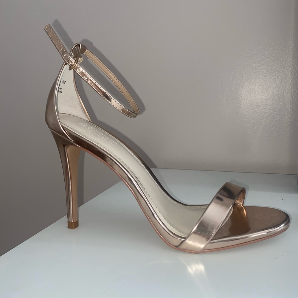 A Pair of Rose Gold David’s Bridal Heels